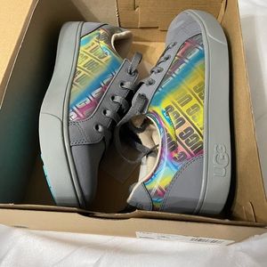 Big kid size 4 unisex Ugg sneakers. Gray w/iridescent on sides.Brand new